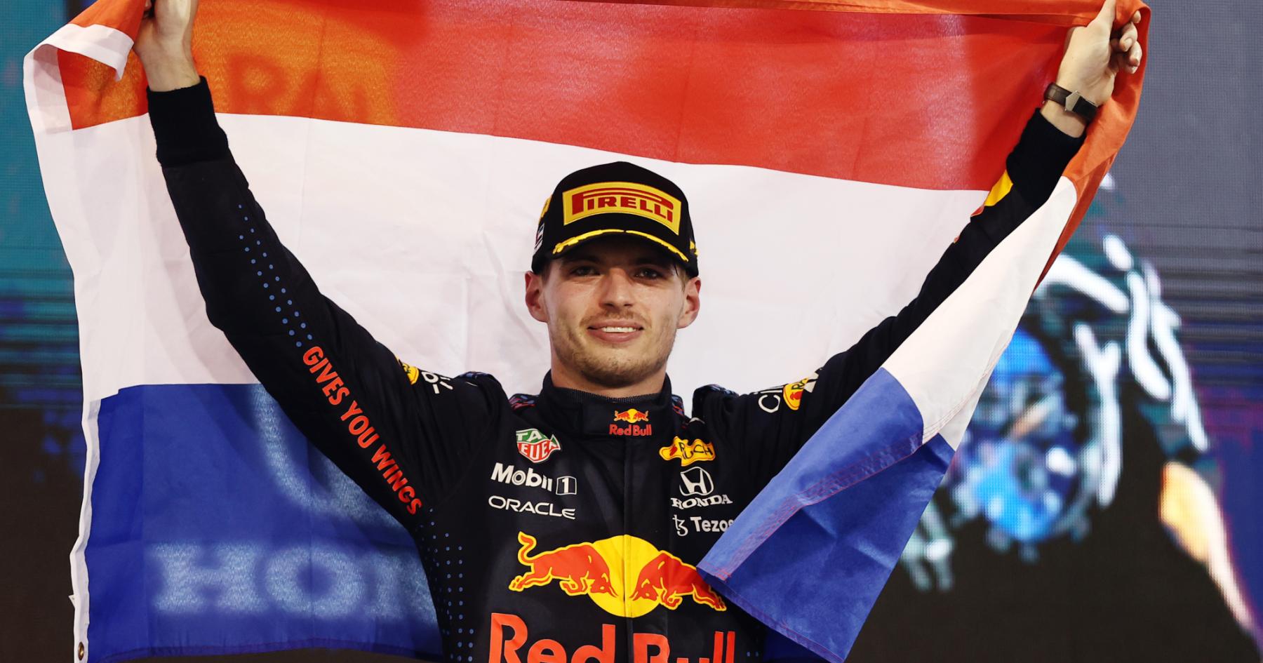 Max Verstappen at the podium